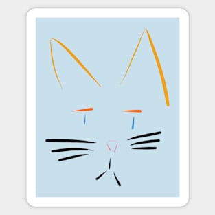 color cat face Sticker